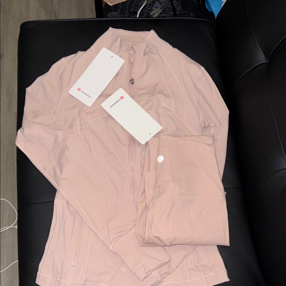 Lululemon Blush Pink Jacket and Leggings Set